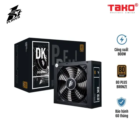 NGUỒN MÁY TÍNH 1STPLAYER DKPM-BRZ-800 800W ĐEN (80 PLUS BRONZE) (8677)