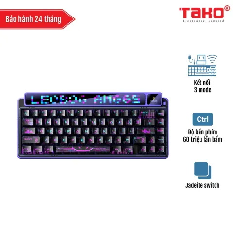 LEOBOG AMG65 (7192) BÀN PHÍM CƠ GAMING 3 MODE (Phiên bản Màu đen tím/ Jadeite switch)
