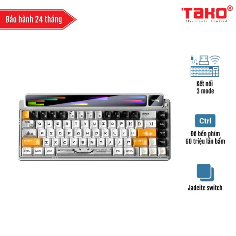LEOBOG AMG65 (7215) BÀN PHÍM CƠ GAMING 3 MODE (Phiên bản Màu trắng/ Jadeite switch)