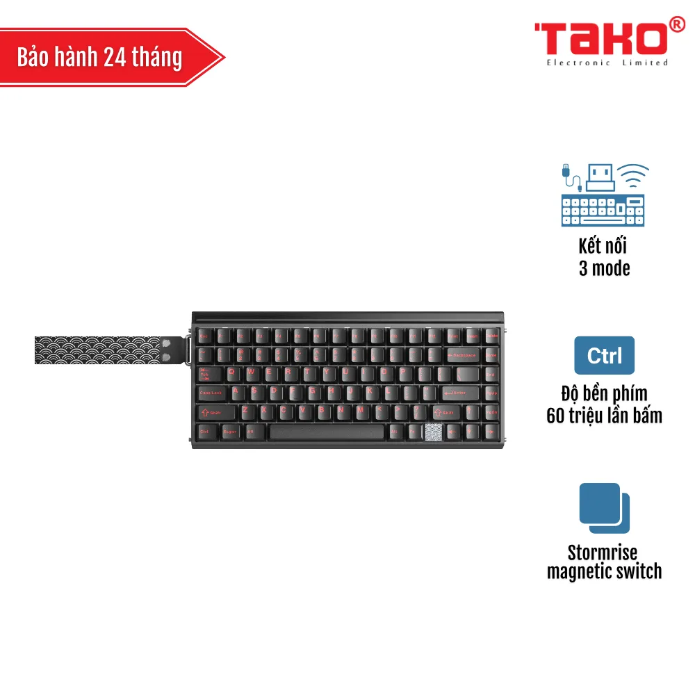 AULA HERO75HE (8607) BÀN PHÍM CƠ GAMING 3 MODE (Phiên bản Màu đen/Stormrise magnetic switch – Rapid trigger)