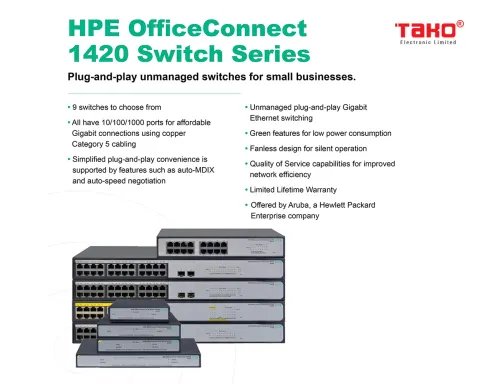 HPE OfficeConnect 1420 24-Port Gigabit Ethernet Unmanaged Switch-24 x GE 10/100/1000 (JG708B#ABA) 2