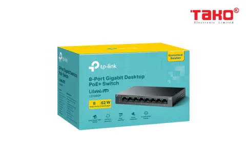 LS108GP Switch máy tính để bàn 8 cổng Gigabit với 8 cổng PoE+ 6