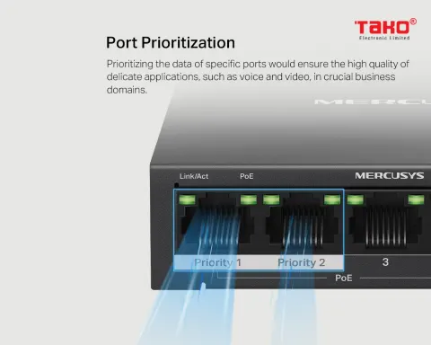 MS105GP 5-Port Gigabit Desktop Switch with 4-Port PoE+ 7