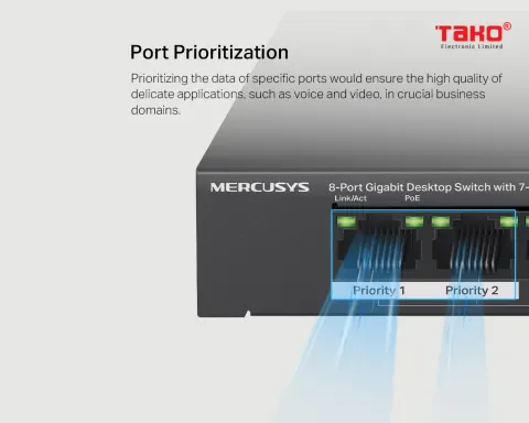 MS108GP 8-Port Gigabit Desktop Switch with 7-Port PoE+ 8