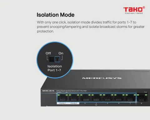 MS108GP 8-Port Gigabit Desktop Switch with 7-Port PoE+ 9