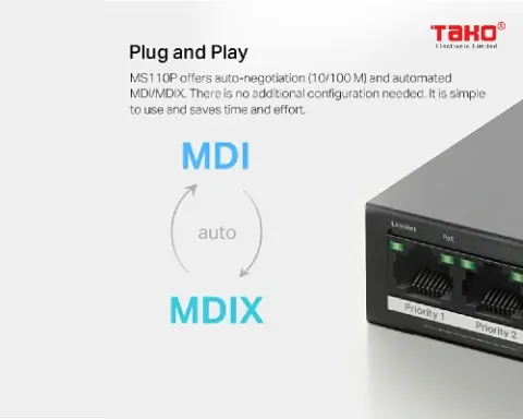 MS110P Bộ chuyển mạch máy tính để bàn 10 cổng 10 / 100Mbps với PoE + 8 cổng 9