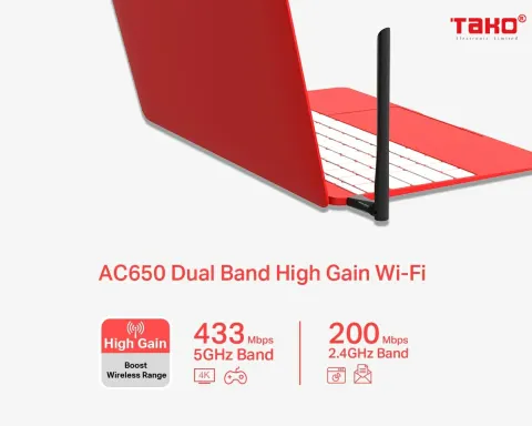MU6H Bộ Chuyển Đổi USB Wi-Fi Băng Tần Kép Độ Lợi Cao AC650 3