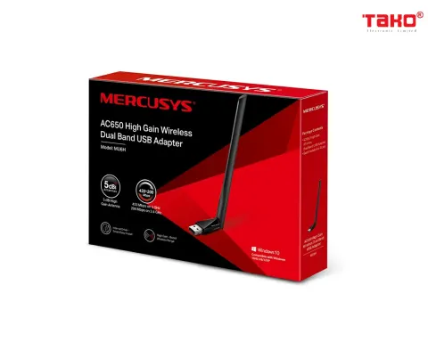 MU6H Bộ Chuyển Đổi USB Wi-Fi Băng Tần Kép Độ Lợi Cao AC650 5