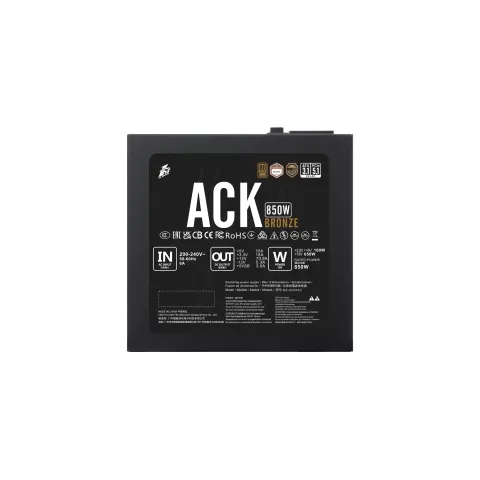 NGUỒN MÁY TÍNH 1STPLAYER ACK-BRZ-850 850W ĐEN (80 PLUS BRONZE) 1