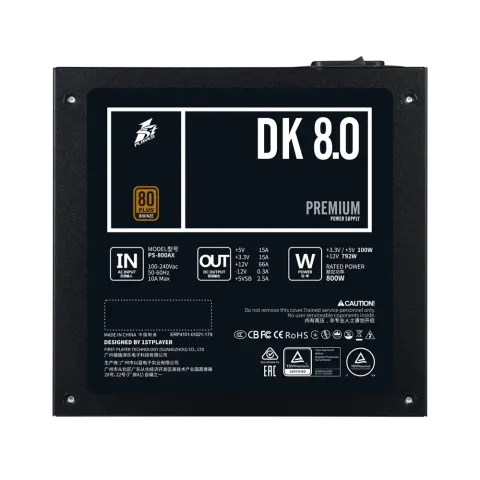NGUỒN MÁY TÍNH FIRST PLAYER (1STPLAYER) DKPM-BRZ-800 800W ĐEN (80 PLUS BRONZE) 2