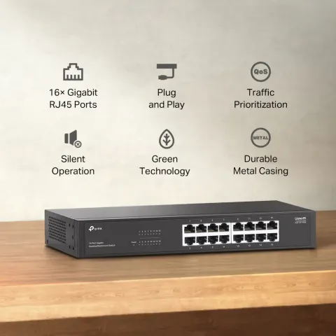 Switch 16 Cổng Gigabit Để Bàn / Gắn Rack 7