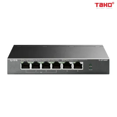 Switch Để Bàn 6 Cổng 10/100Mbps với 4 Cổng PoE+ 1