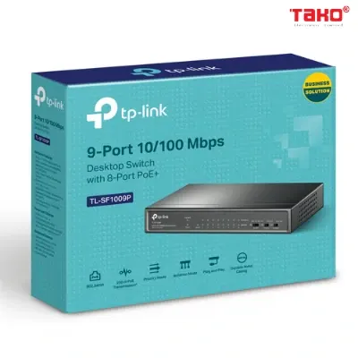 Switch Để Bàn 9 Cổng 10/100Mbps với 8 Cổng PoE+ 6