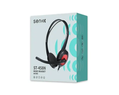 Tai nghe chụp tai 1 jack SENIC ST-458 đỏ/đen 1