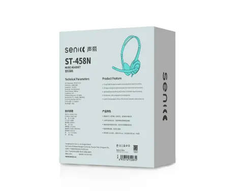 Tai nghe chụp tai 1 jack SENIC ST-458 đỏ/đen 2