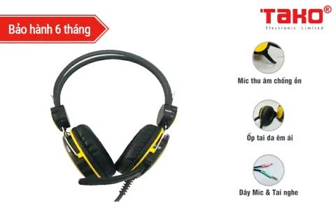 Tai nghe chụp tai 2 jack TAKO F-13 2