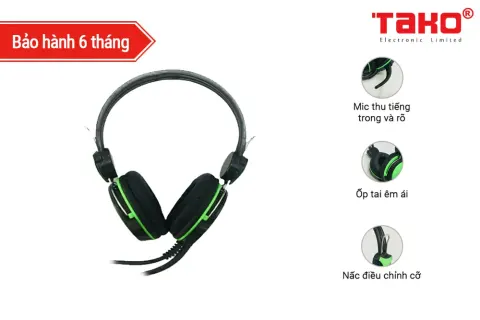Tai nghe chụp tai 2 jack TAKO F-13 3