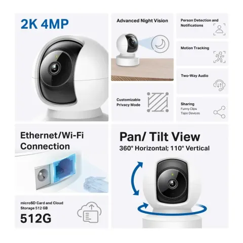 Tapo C222 Camera AI Wi-Fi An Ninh Gia Đình Quay Quét 3