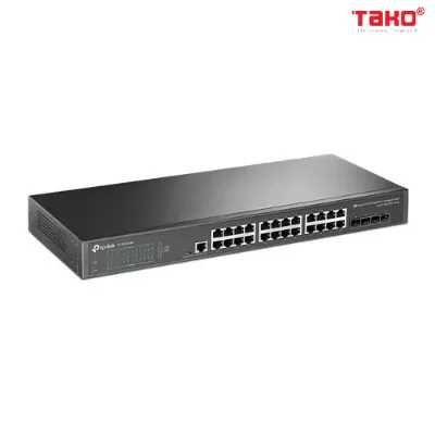 TL-SG3428X Bộ chuyển mạch được quản lý JetStream 24 cổng Gigabit L2 + với 4 khe cắm 10GE SFP + 2