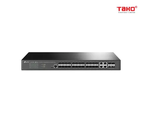 TL-SG3428XF Switch quản lý 24 cổng SFP L2+ JetStream với 4 khe cắm 10GE SFP+ 1