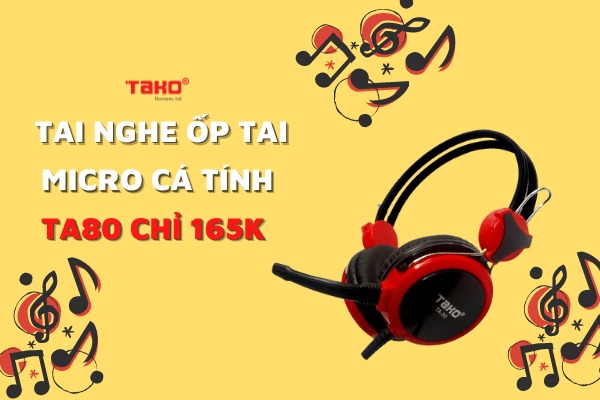 Cần nghe nhạc, học ngoại ngữ? Tậu ngay tai nghe ốp tai micro cá tính TA-80 chỉ 165K