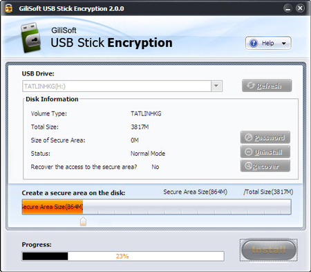 GiliSoft USB Stick Encryption 2.0 - Bảo vệ usb với mật khẩu