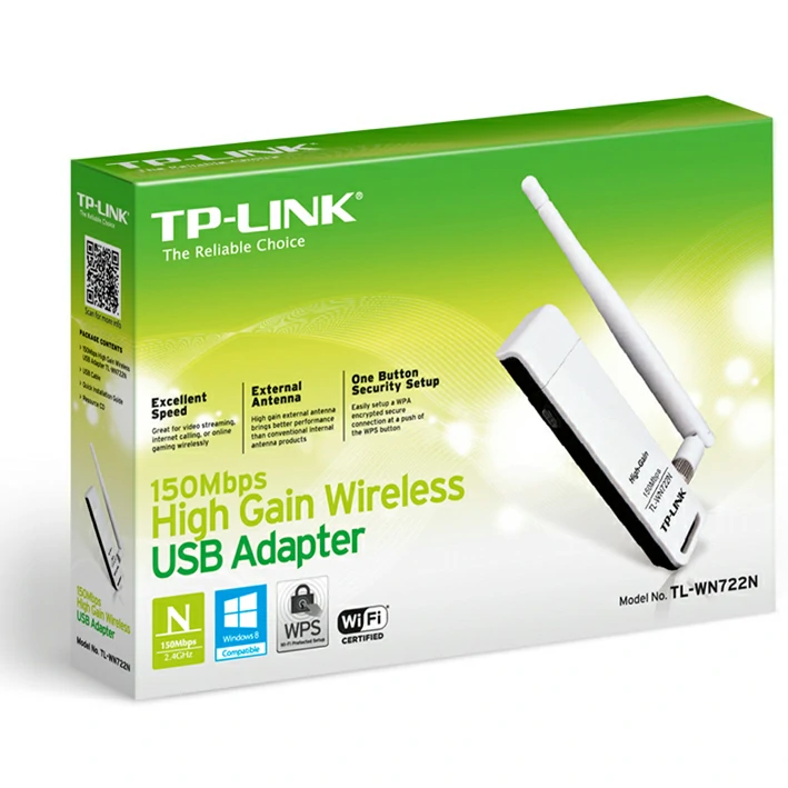150Mbps High Gain Wireless USB Adapter TL-WN722N 3