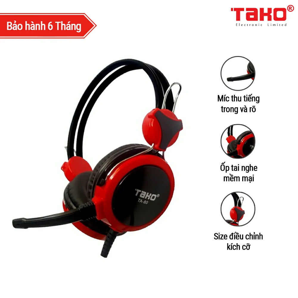 Tai nghe chụp tai 2 jack TAKO TA-80