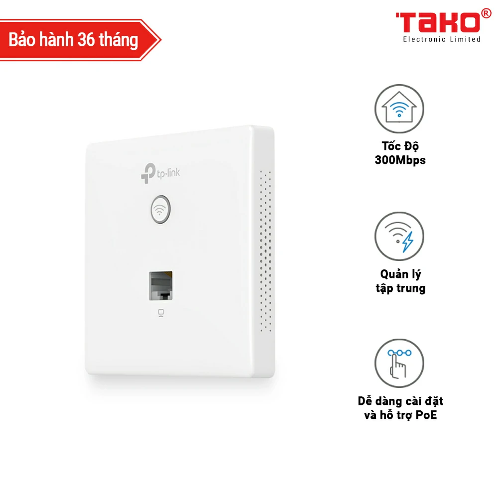 EAP115-Wall Access Point gắn tường Wi-Fi chuẩn N tốc độ 300Mbps