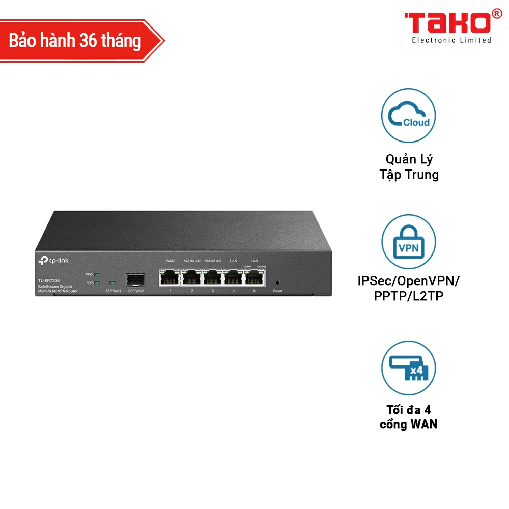 TL-ER7206 Bộ định tuyến VPN đa mạng Gigabit SafeStream Gigabit