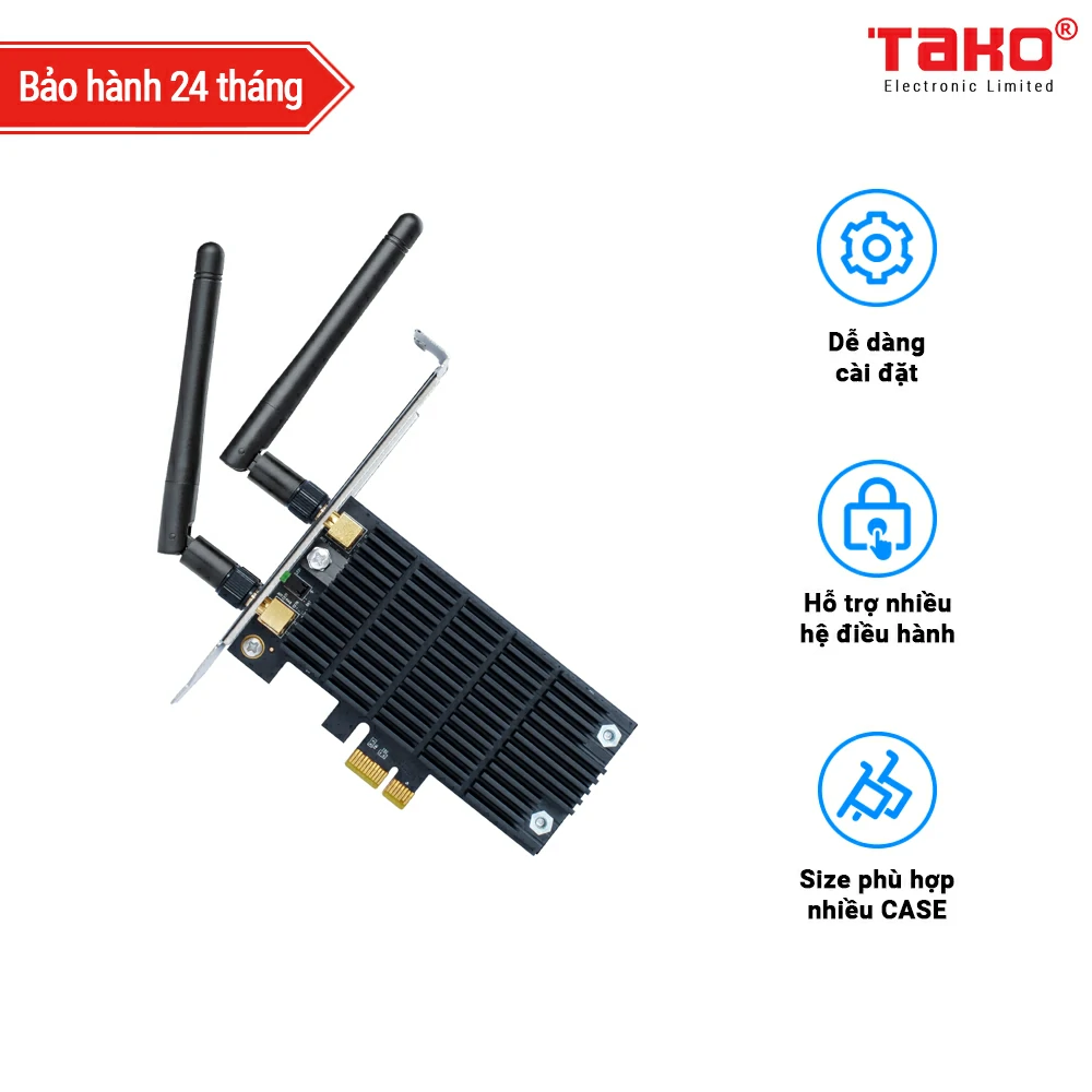 T6E Bộ chuyển đổi PCI Express băng tần kép Wi-Fi AC1300