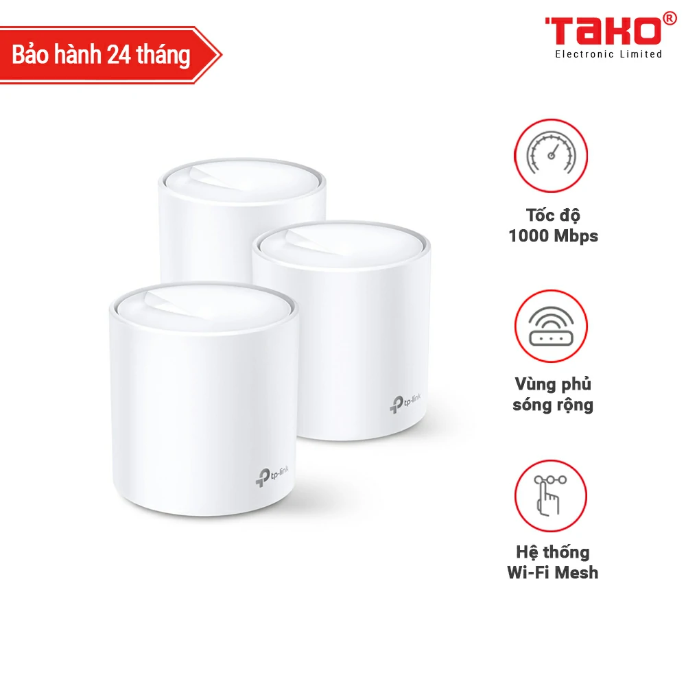 Deco X60(3-pack) Hệ thống Wi-Fi Mesh cho Gia đình AX3000