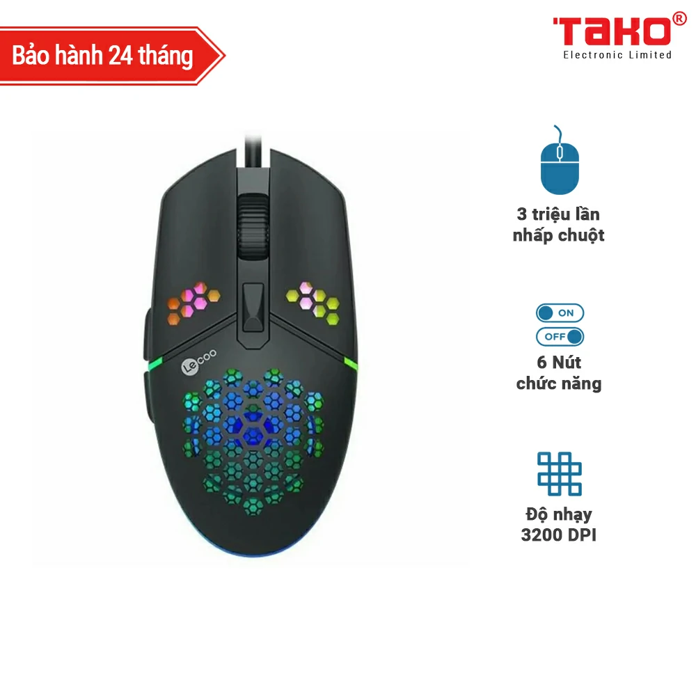 Chuột quang gaming có LED LECOO MS105