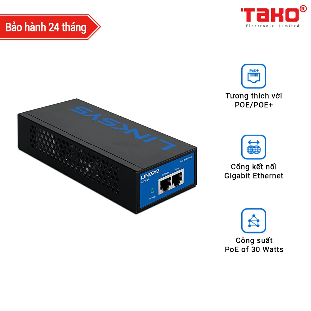 Thiết bị mạng Linksys Poe Injector Gigabit High Power LACPI30