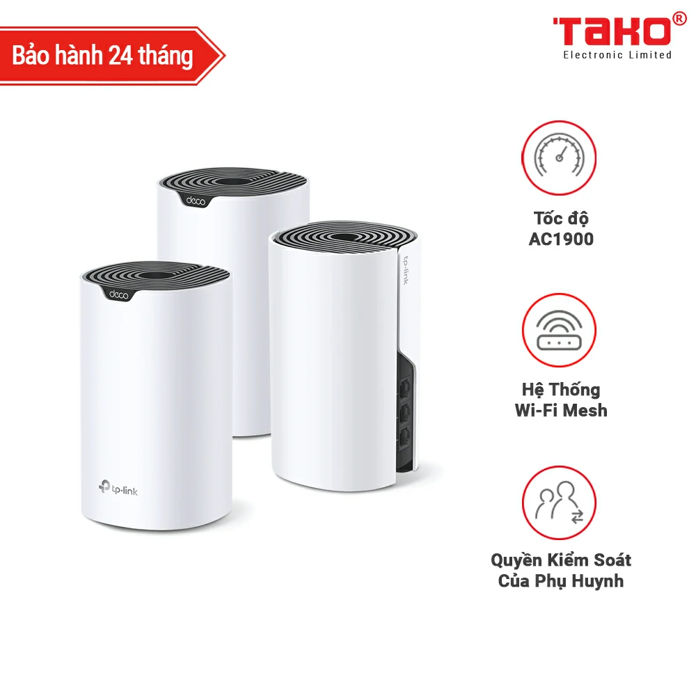 Deco S7 (3-Pack) Hệ Thống Wi-Fi Mesh Cho Gia Đình AC1900