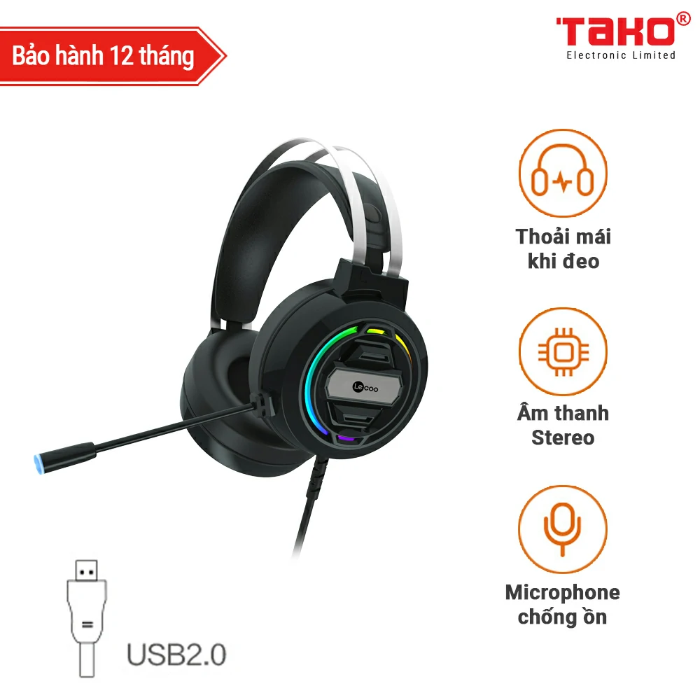 Tai nghe Gaming có dây Lecoo HT401 (Jack USB 2.0)