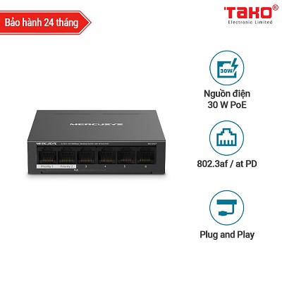 MS106LP Bộ chuyển mạch máy tính để bàn 6 cổng 10 / 100Mbps với PoE + 4 cổng