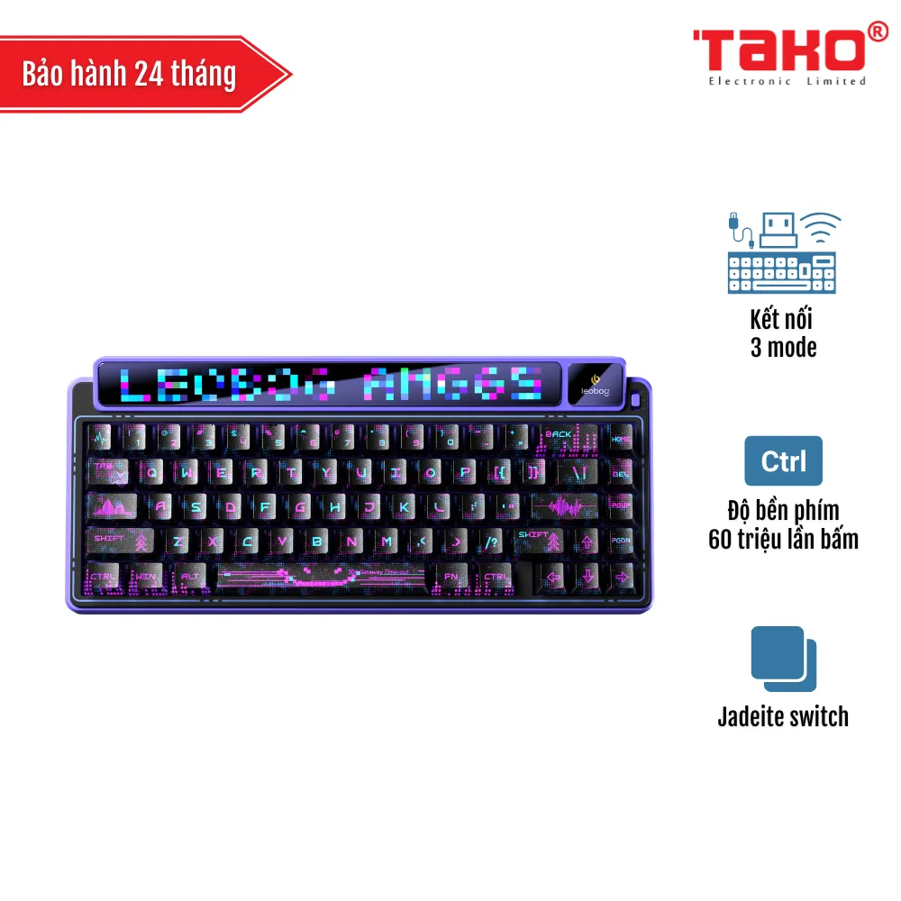 LEOBOG AMG65 BÀN PHÍM CƠ GAMING 3 MODE (Phiên bản Màu đen tím/ Jadeite switch)