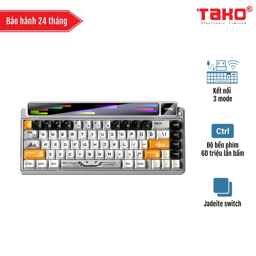 LEOBOG AMG65 BÀN PHÍM CƠ GAMING 3 MODE (Phiên bản Màu trắng/ Jadeite switch)