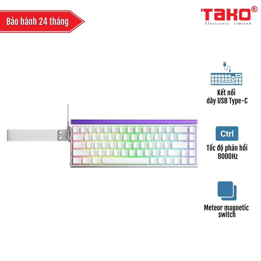 AULA HERO68HE BÀN PHÍM CƠ GAMING CÓ DÂY (Phiên bản màu Trắng/ Meteor magnetic switch - Rapid trigger)