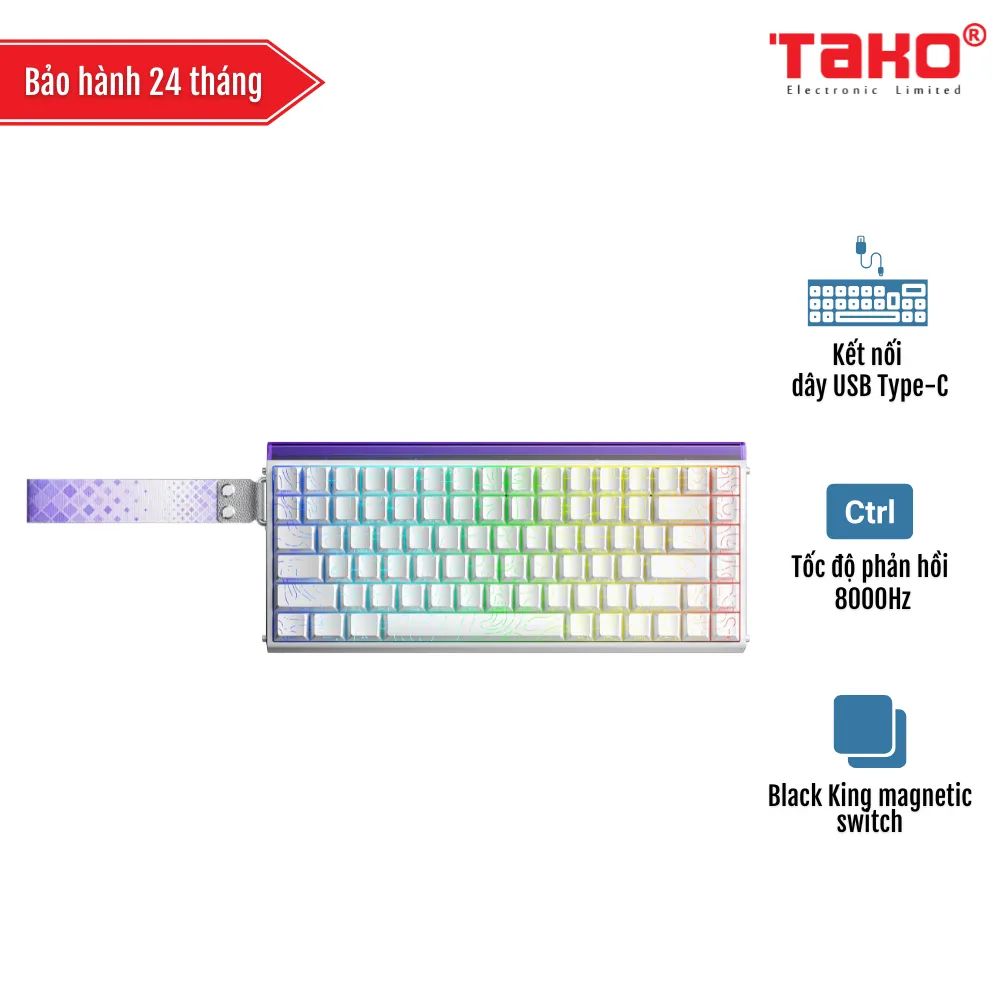 AULA HERO84HE BÀN PHÍM CƠ GAMING CÓ DÂY (Phiên bản Trắng contour/ Black King magnetic switch - Rapid trigger)