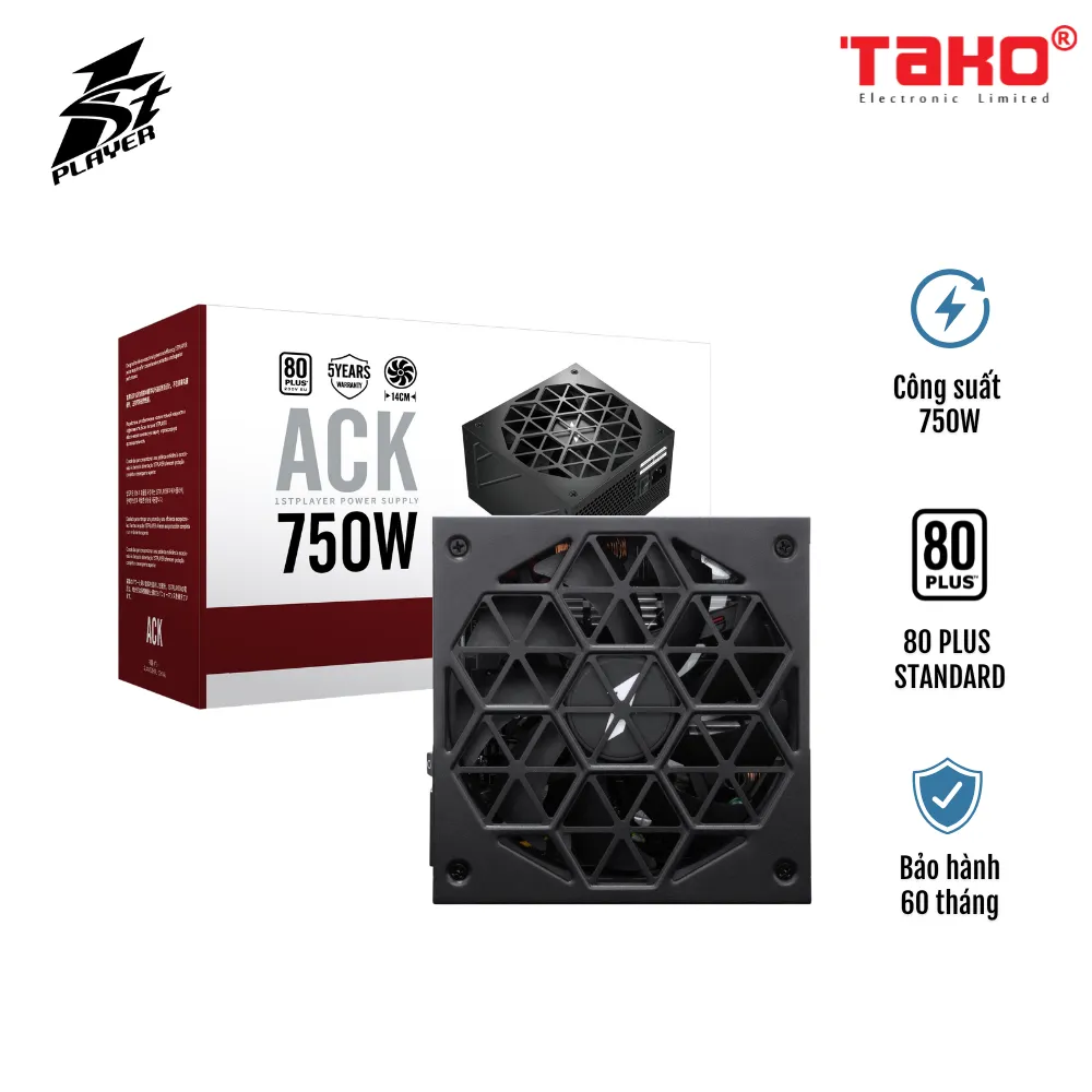 NGUỒN MÁY TÍNH FIRST PLAYER (1STPLAYER) ACK-STD-750 750W ĐEN