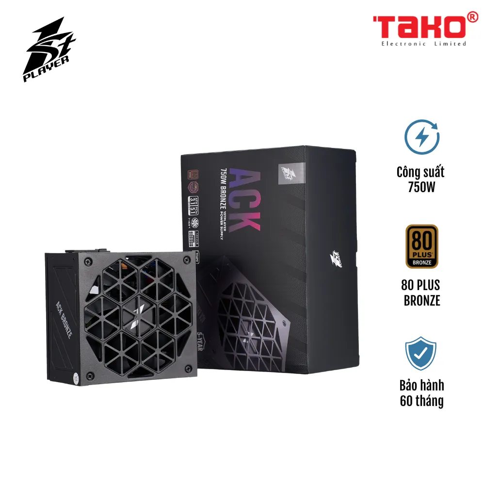 NGUỒN MÁY TÍNH FIRST PLAYER (1STPLAYER) ACK-BRZ-750 750W ĐEN