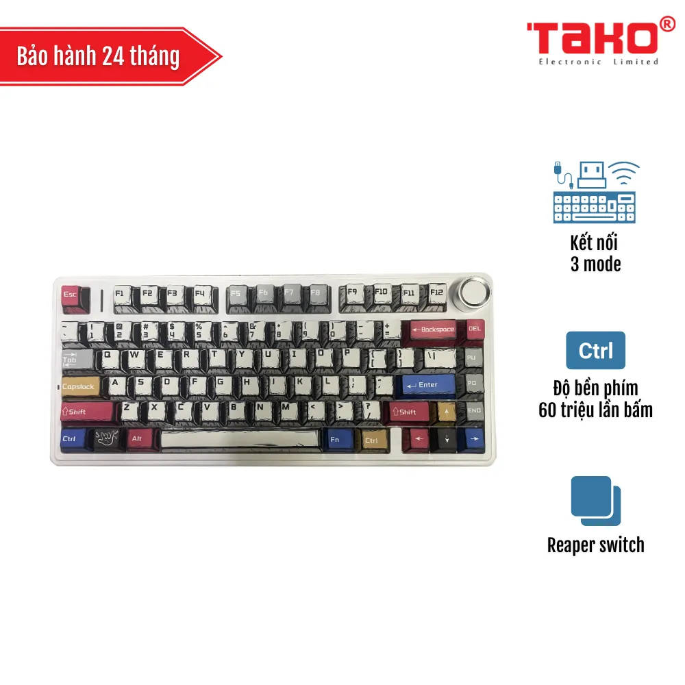 AULA F75 BÀN PHÍM CƠ GAMING 3 MODE (Phiên bản màu Comic/ Reaper switch)