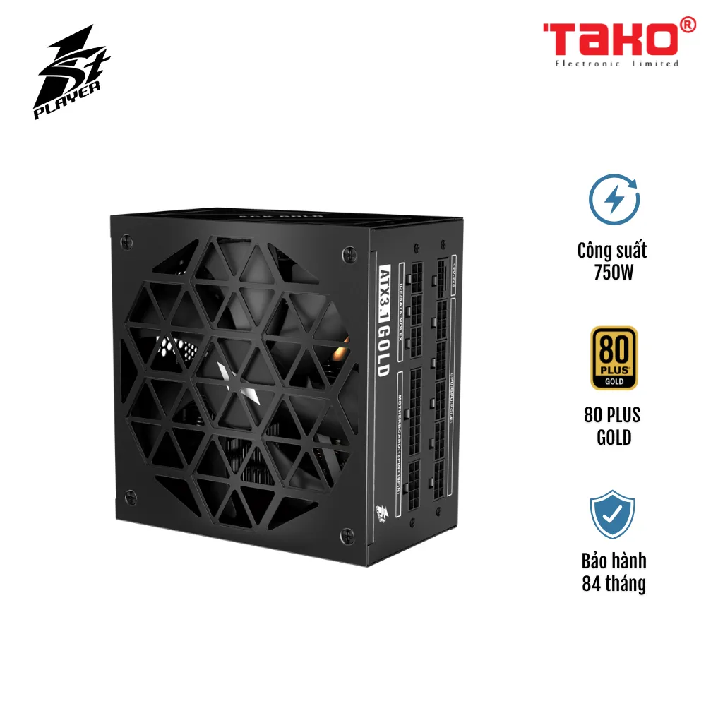 NGUỒN MÁY TÍNH 1STPLAYER ACK-GLD-750 750W ĐEN (80 PLUS GOLD)