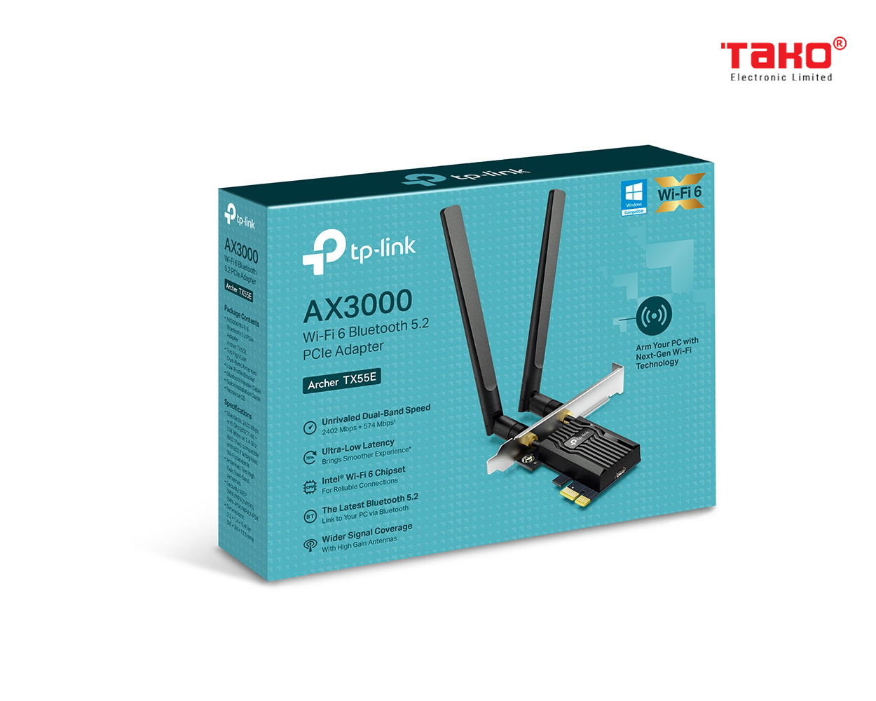 Archer TX55E AX3000 Wi-Fi 6 Bluetooth 5.2 PCIe Adapter 4