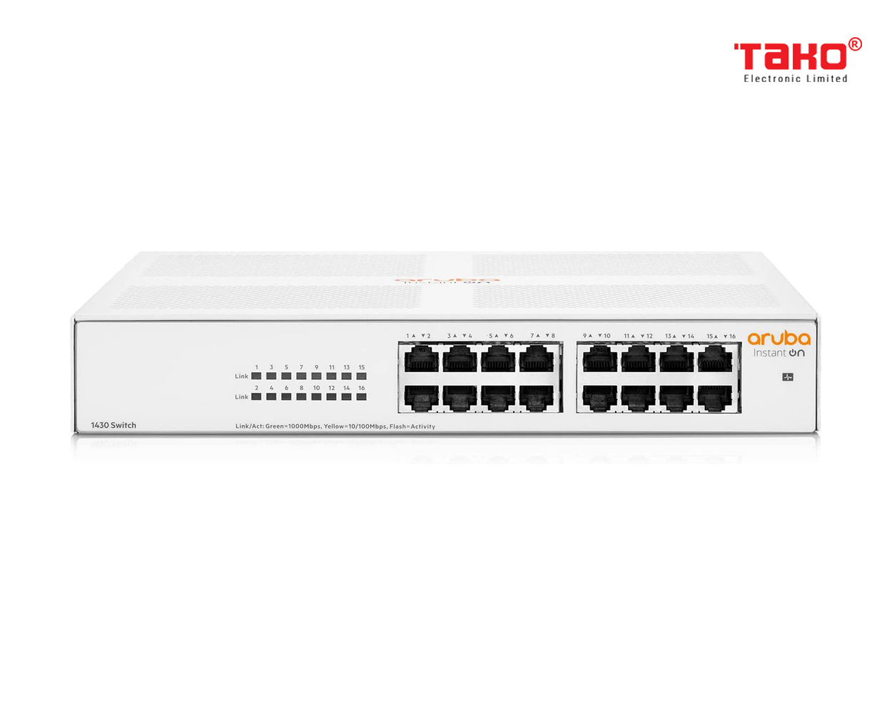 Aruba Instant On 1430 16-Port Gb Unmanaged Switch | 16x 1G Ports | Fanless | US Cord (R8R47A#ABA) 1