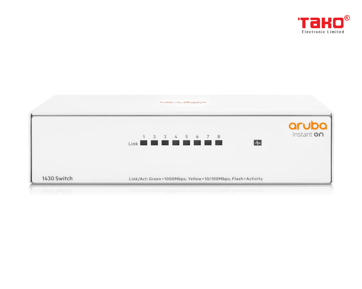 Aruba Instant On 1430 8-Port Gb Unmanaged Switch | 8X 1G Ports | Fanless | US Cord (R8R45A#ABA) 1