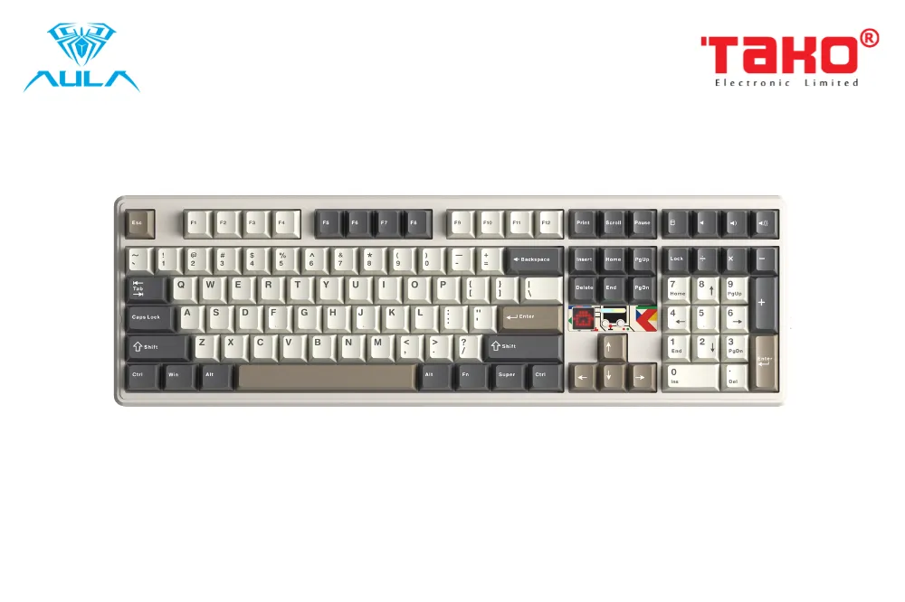 AULA F108PRO V2 (6634) BÀN PHÍM CƠ GAMING 3 MODE (Phiên bản màu Xanh dương + Be + Nâu/ Panda switch) 1