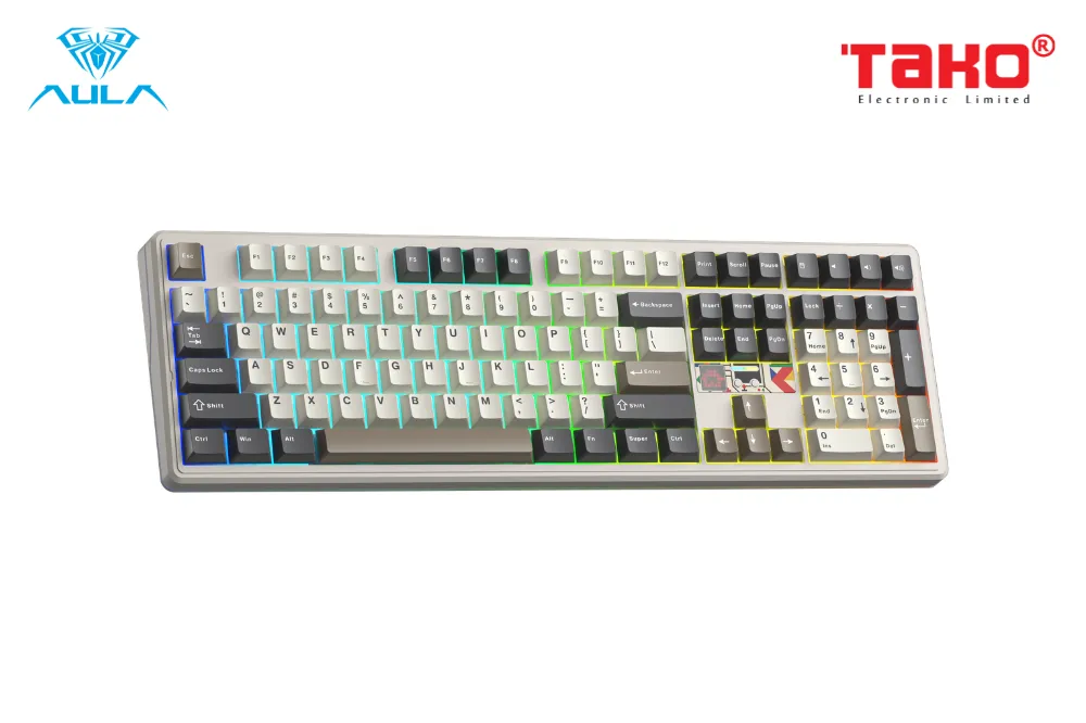 AULA F108PRO V2 (6634) BÀN PHÍM CƠ GAMING 3 MODE (Phiên bản màu Xanh dương + Be + Nâu/ Panda switch) 3